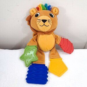 Baby Einstein Teethe & Tug Lion Plush Infant teether‎ Toy Rainbow Rubber stuffed